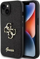 Apple GUHCP15SHG4SGK Guess glitter script big 4g iphone 15 hátlap tok, fekete kép