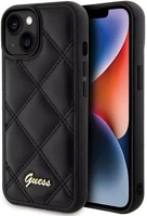 Apple GUHCP15SPSQSQSK Guess quilted metal logo iphone 15 hátlap tok, fekete kép