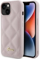 Apple GUHCP15SPSQSQSP Guess quilted metal logo  iphone 15 hátlap tok, rózsaszín kép