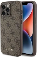 Apple GUHCP15XG4GFBR Guess 4g metal gold logo  iphone 15 pro max hátlap tok, barna kép