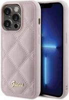 Apple GUHCP15XPSQSQSP Guess quilted metal logo iphone 15 pro max hátlap tok, rózsaszín kép