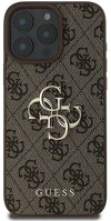Apple GUHCP16L4GMGBR Guess pu 4g metal logo  iphone 16 pro hátlap tok, barna kép
