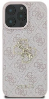 Apple GUHCP16L4GMGPI Guess pu 4g metal logo  iphone 16 pro hátlap tok, rózsaszín kép