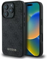 Apple GUHCP16LG4GFGR Guess 4g classic iphone 16 pro hátlap tok, fekete/barna kép