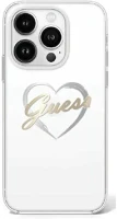 Apple GUHCP16LHCHGSPT Guess iml heart iphone 16 pro kemény hátlap tok, átlátszó kép