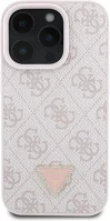 Apple GUHCP16LP4TDPP Guess pu 4g strass triangle metal logo iphone 16 pro hátlap tok, rózsaszín kép