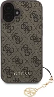Apple GUHCP16MGF4GCW Guess 4g charm  iphone 16 plus tone on tone hátlap tok, barna kép