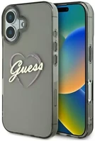 Apple GUHCP16MHCHGSPK Guess iml heart iphone 16 plus kemény hátlap tok, fekete kép