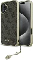 Apple GUHCP16SGF4GBR Guess 4g charms collection iphone 16  hátlap tok, barna kép