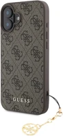 Apple GUHCP16SGF4GCW Guess 4g charms collection iphone 16 kemény hátlap tok, barna kép