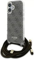Apple GUHCP16SHC4SEW Guess crossbody cord 4g print iphone 16 hátlap tok, barna kép