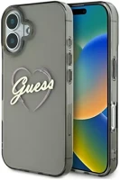 Apple GUHCP16SHCHGSPK Guess iml heart iphone 16 kemény hátlap tok, fekete kép