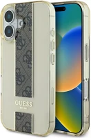 Apple GUHCP16SHS4PPW Guess iml middle 4g stripe iphone 16 kemény hátlap tok, barna kép