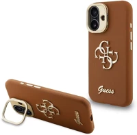 Apple GUHCP16SPCS4GSW Guess pu grained 4g logo stand camera frame iphone 16 hátlap tok kép