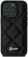 Apple GUHCP16SPSQSQSK Guess quiled metal logo iphone 16 kemény hátlap tok, fekete kép