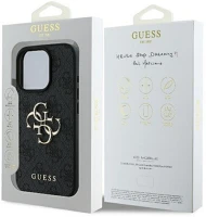 Apple GUHCP16X4GMGGR Guess pu 4g metal logo  iphone 16 pro max hátlap tok, szürke kép