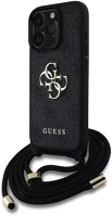 Apple GUHCP16XP4GMGCRK Guess pu 4g metal logo crossbody strap iphone 16 pro max hátlap tok, fekete kép