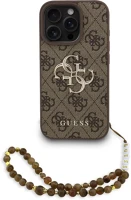 Apple GUHCP16XP4GMGSW Guess pu 4g metal logo strap iphone 16 pro max hátlap tok, barna kép