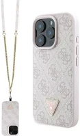 Apple GUHCP16XP4TDSCPP Guess leather metal logo strass crossbody iphone 16 pro max kemény hátlap kép
