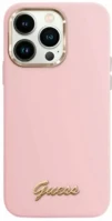 Apple GUHCP16XSMBSLP Guess silicone script metal logo iphone 16 pro max kemény hátlap tok kép