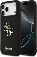 Apple GUHCP17LSC4GSMK Guess silicone big 4g script iphone 17 pro hátlap tok, fekete kép