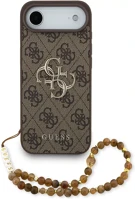 Apple GUHCP17MP4GMGSW Guess pu 4g metal logo strap iphone air (2025) hátlap tok karpánttal, barna kép