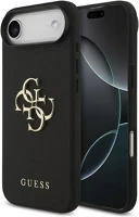 Apple GUHCP17MPGT4MBK Guess grained big 4g & classic logo  iphone air (2025) hátlap tok, fekete kép