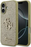Apple GUHCP17SHG4SGD Guess fixed glitter big 4g  iphone 17 hátlap tok, csillámos, arany kép