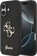 Apple GUHCP17SHG4SGK Guess pu fixed glitter 4g metal logo iphone 17 hátlap tok, fekete kép