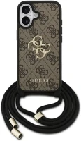 Apple GUHCP17SP4GMGCRW Guess 4g big logo cord stap iphone 17 hátlap tok vállpánttal, barna kép