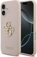 Apple GUHCP17SPGT4MBP Guess grained big 4g & classic logo  iphone 17 hátlap tok, rózsaszín kép