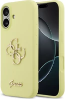 Apple GUHCP17SSC4GLMY Guess liquid silicone 4g metal logo iphone 17 hátlap tok, sárga kép