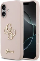 Apple GUHCP17SSC4GSMP Guess silicone big 4g script iphone 17 hátlap tok, rózsaszín kép