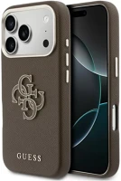 Apple GUHCP17X5PS4RGGW Guess pu resin logo  iphone 17 pro max tok kameravédő peremmel, barna-arany kép
