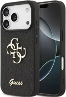 Apple GUHCP17XHG4SGK Guess pu fixed glitter 4g metal logo  iphone 17 pro max hátlap tok, fekete kép