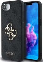 Apple GUHCPSE44GMGGR Guess pu 4g metal logo  iphone 17e / iphone 16e hátlap tok, sötétszürke kép