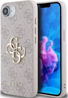 Apple GUHCPSE44GMGPI Guess pu 4g metal logo  iphone 17e / iphone 16e hátlap tok, rózsaszín kép