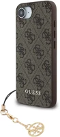 Apple GUHCPSE4GF4GCW Guess 4g charm iphone 17e / iphone 16e kemény hátlap tok, barna kép
