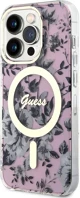 Apple GUHMP14LHCFWSP Guess iml flowers magsafe  iphone 14 pro hátlap tok, rózsaszín kép