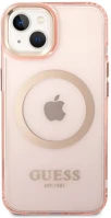 Apple GUHMP14MHTCMP Guess translucent magsafe  iphone 14 plus hátlap tok, rózsaszín kép