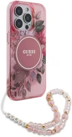 Apple GUHMP15XHFWBRCESP Guess iml flowers iphone 15 pro max magsafe hátlap tok karpánttal kép