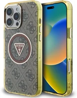 Apple GUHMP16LHG4PRTGW Guess iml 4g glitter and triangle logo iphone 16 pro magsafe kemény hátlap kép