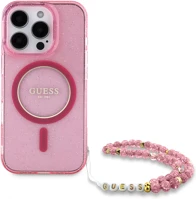Apple GUHMP16LHGCRELSF Guess iml glitter strap iphone 16 pro magsafe hátlap tok rózsaszín színű kép