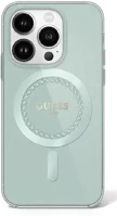 Apple GUHMP16LPFTDTEN Guess iml rhinestones magsafe iphone 16 pro kemény hátlap tok, zöld kép