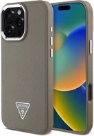 Apple GUHMP16LPGTSPSW Guess grained triangle  iphone 16 pro magsafe tok, barna kép
