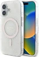Apple GUHMP16MH4DTEH Guess iml 4g background iphone 16 plus magsafe kemény hátlap tok, fehér kép