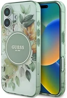 Apple GUHMP16MHFWBDCEN Guess iml flower & tonal circle iphone 16 plus kemény hátlap tok, zöld kép