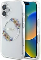 Apple GUHMP16MHFWFCT Guess iml flowers wreath iphone 16 plus magsafe kemény hátlap tok kép