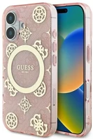 Apple GUHMP16SH4PYEEP Guess iml peony on 4g background iphone 16 magsafe kemény hátlap tok kép