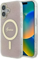 Apple GUHMP16SH4STP Guess iml 4g magsafe iphone 16 magsafe kemény hátlap tok, rózsaszín kép